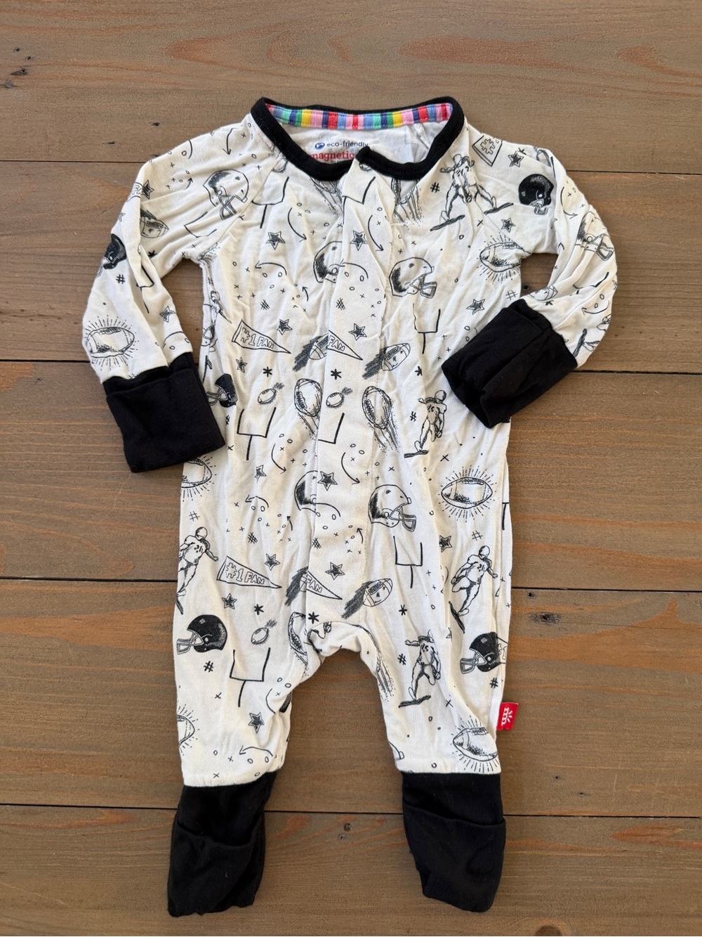 Like New Magnetic Me Football Modal Convertible Coverall - Newborn